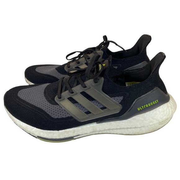 Adidas Ultraboost Running Shoes Men's Size 11 Black Gray Green - Picture 2 of 8